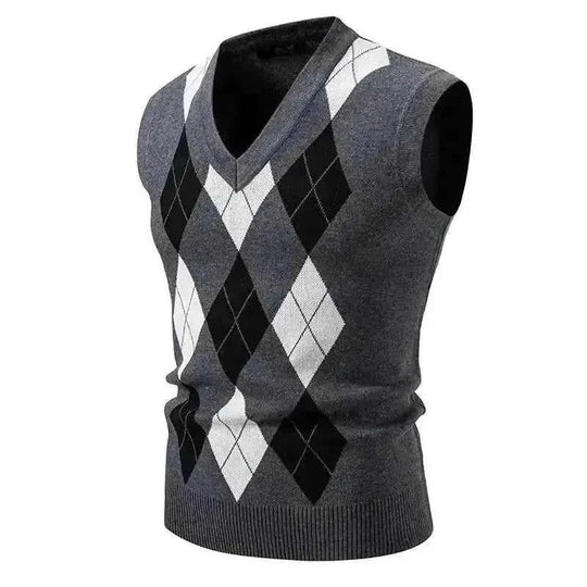 mens plaid pullover sweater | soft cotton blend fabric | long sleeve casual sweater | energy saving