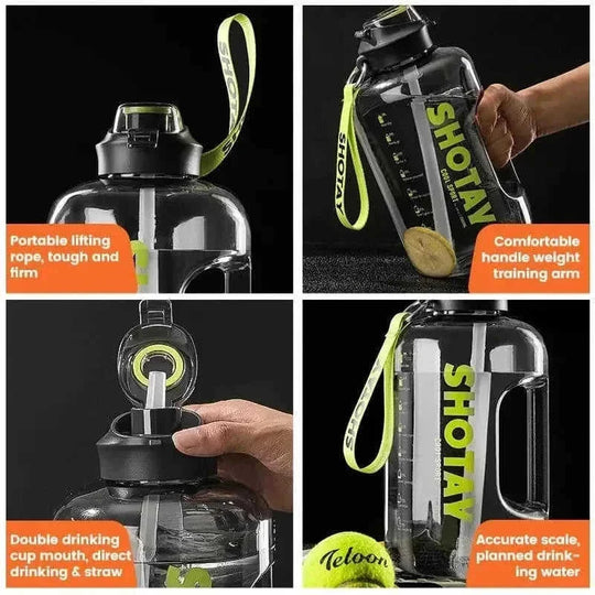 large capacity sports water bottle | portable gym hydration cup | leak-proof travel tumbler | ultrasonic cleaning
