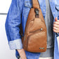 Casual Fashion Men's USB Charging Chest Bag meifu market