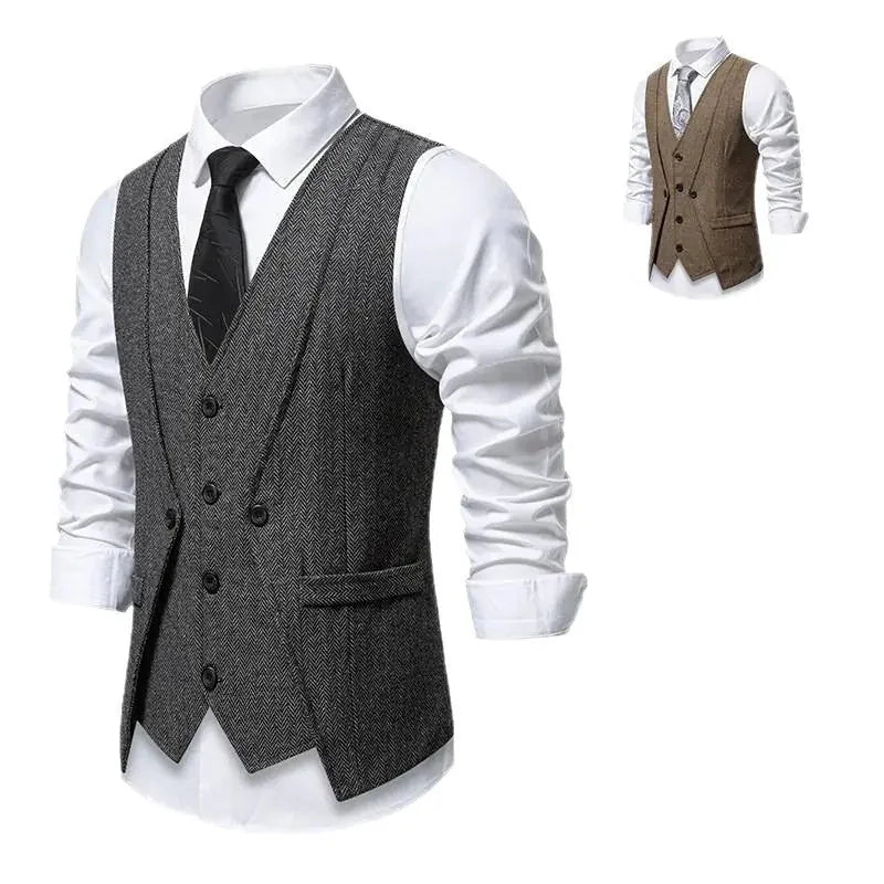 wool blend vest coat | formal dress vest | retro two piece coat | ultrasonic cleaning