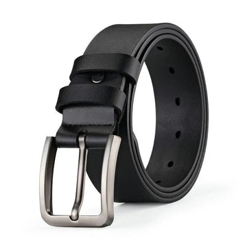 Cowhide Pin Buckle Belt Men's Single-layer Leather Punching Belt meifu market