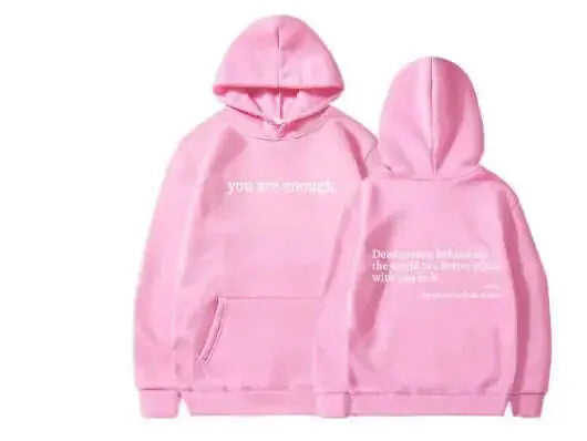 Dear Person Behind Me,the World Is A Better Place,with You In It,love,the Person In Front Of You,Women's Plush Letter Printed Kangaroo Pocket Drawstring Printed Hoodie Unisex Trendy Hoodies Meifu Market