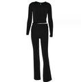 Hoodie Suit Women Leisure Sexy Zip Long Sleeve Sweater And High Waist Long Pants Set Meifu Market