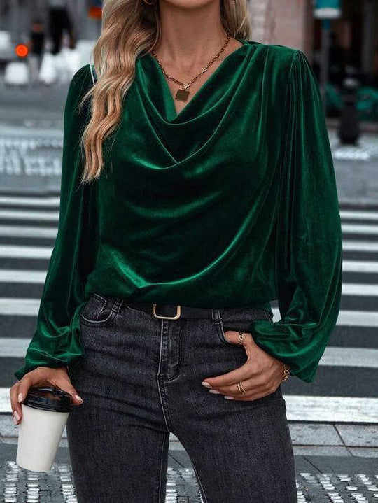 Women's Pile Collar Long Sleeve Top Meifu Market