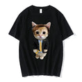 sad crying cat t-shirt | munchkin kitty graphic tee | soft cotton cat meme shirt | energy saving