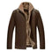 mens fur lined leather coat | genuine leather coat with velvet | heavy duty winter coat | energy saving