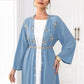 hand-stitched embroidery cardigan | lightweight travel kaftan gown | premium cotton long cardigan | energy saving
