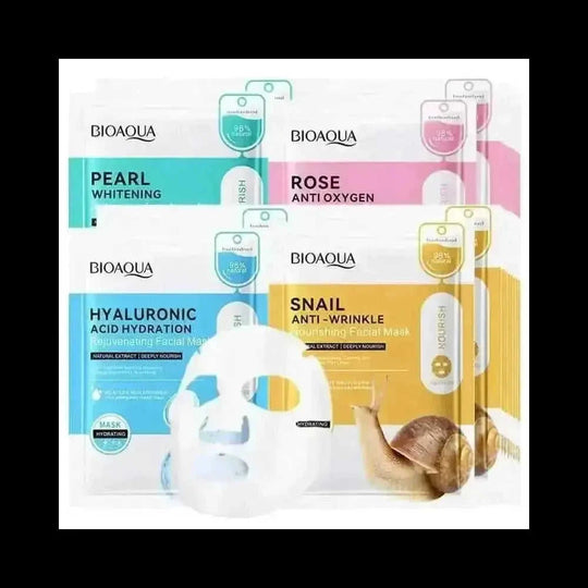 20pcs BIOAQUA Snail Hyaluronic Acid Face Mask skincare Moisturizing Anti Wrinkle Whitening Facial Masks Face Skin Care...