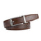 Men's Automatic Buckle Pure Cowhide Pant Belt Black Pattern - texture and material detail