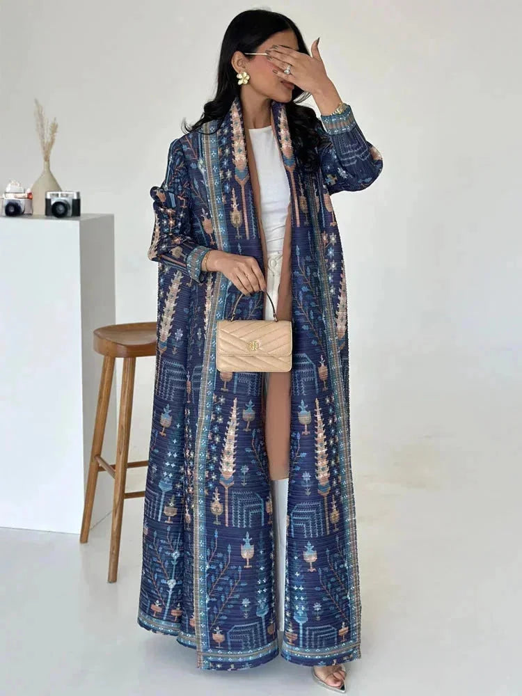 plus-size abaya robe | long cardigan coat | breathable cotton fabric | ultrasonic cleaning