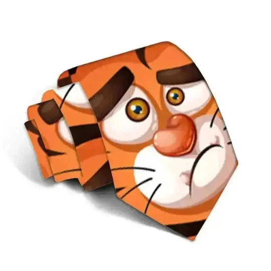d cartoon animal print ties | polyester slim necktie | adjustable length tie | energy saving
