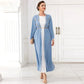 hand-stitched embroidery cardigan | lightweight travel kaftan gown | premium cotton long cardigan | ultrasonic cleaning