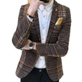 slim fit plaid blazer | mens tailored blazer | lightweight wool blend blazer | energy saving