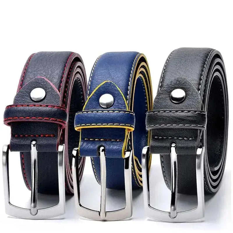 genuine leather belt | pin buckle belt for men | casual leather belt | energy saving