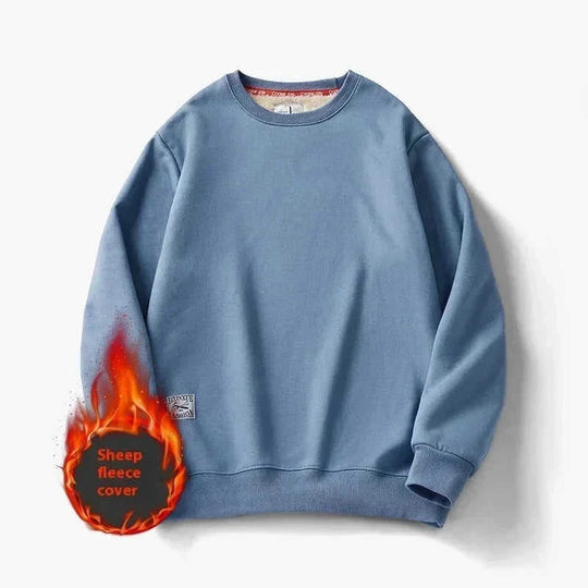 warm fleece pullover sweater | heavyweight fleece sweatshirt | solid color mens sweater | ultrasonic cleaning