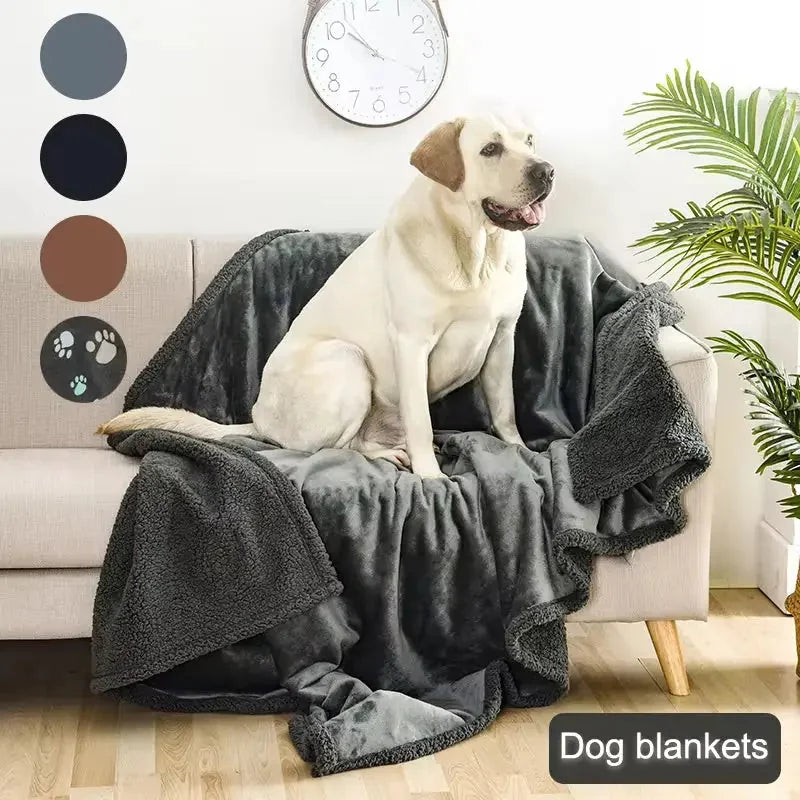 heavyweight flannel pet blanket | sherpa lined dog bed cover | reversible dog blanket for crate | ultrasonic cleaning