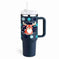 oz insulated tumbler with straw | stainless steel vacuum insulation | large capacity coffee mug | ultrasonic cleaning
