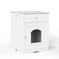 Cat Litter Box Enclosure - Wooden Furniture Side Table with Hidden Storage White - available style options