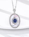 Sapphire Diamond Pendant 925 Sterling Silver Party Wedding Pendants Chain Necklace For Women Charm Jewelry 