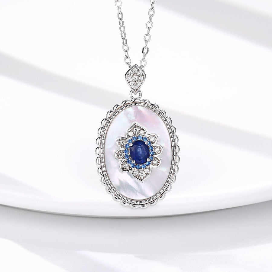 Sapphire Diamond Pendant 925 Sterling Silver Party Wedding Pendants Chain Necklace For Women Charm Jewelry 