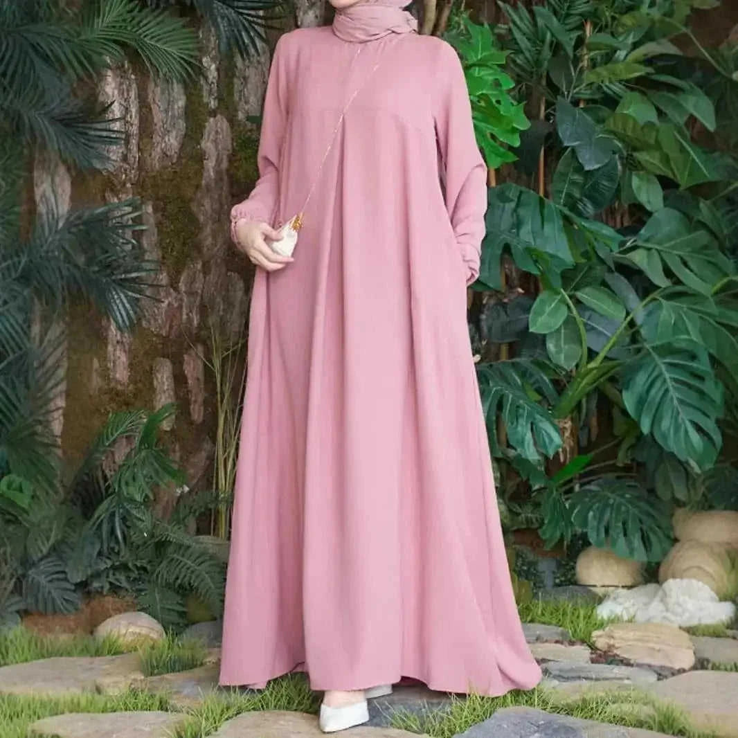 maxi length dress | breathable cotton fabric | long sleeve maxi dress | energy saving