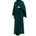 long sleeve abaya dress | plus size modest wear | cotton blend robe dress | energy saving