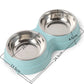 Double Pet Bowls Dog Food Water Feeder Stainless Steel Pet Drinking Dish Feeder Cat Puppy Feeding Supplies Small Dog Accessories Meifu Market