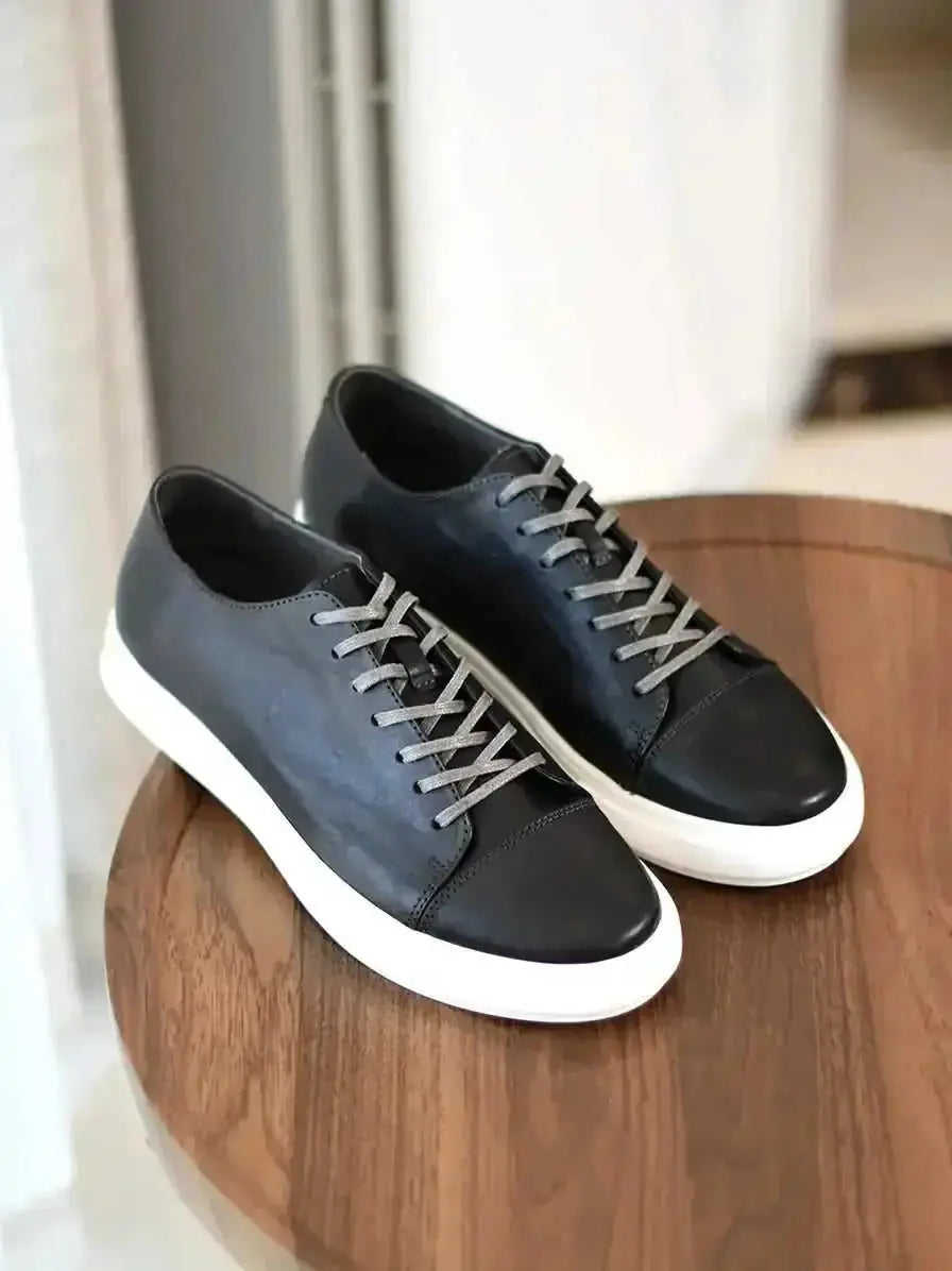 Men's Handmade First-grain Horse Leather Distressed Casual Shoes Meifu Market