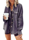 Button Shirt Jacket Women Lapel Long Sleeve Blouse Fashion Jacket Tops - Meifu Market