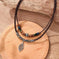 women pu leaf necklace | wooden bead jewelry | party necklace for women | ultrasonic cleaning