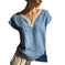 Bohemian Vintage Lace V-Neck Cotton-Linen Blouse M - alternative view