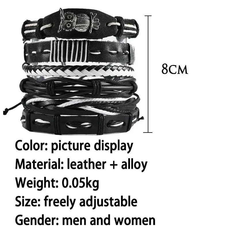 genuine leather bracelet | adjustable woven bracelet | multi-layer charm bracelet | ultrasonic cleaning