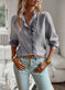 Striped Long Sleeve Shirt Fashion Ruffle Design Button Up Tops Casual Office Blouse Elegant Commuting Women's Clothing Meifu Market