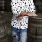 long sleeve polka dot shirt | cotton blend casual shirt | mens button down shirt | ultrasonic cleaning