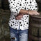 A Casual And Versatile Long-sleeved Shirt With Polka Dot Prints For Teenagers And Men - back view (material: cotton |...