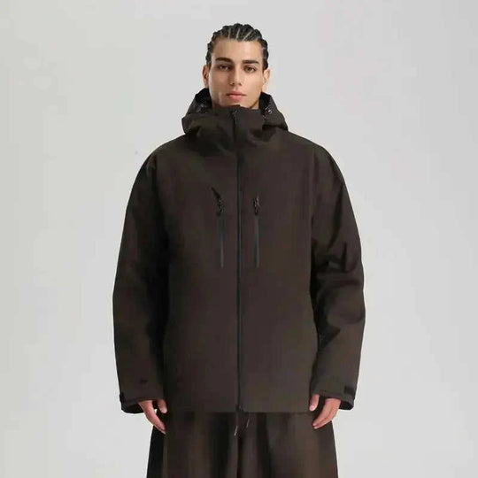 waterproof breathable fabric | insulated ski jacket | mens loose fit snowsuit | energy saving