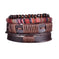 braided leather bracelet for men | vintage charm wood beads | adjustable wrap wristband | energy saving