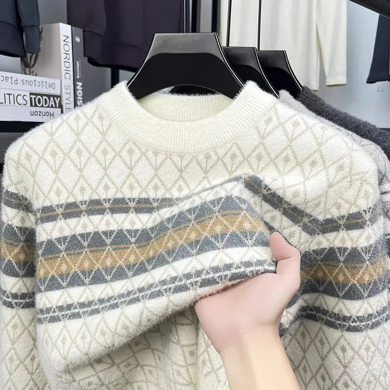 mink knit fabric | soft wool blend sweater | long sleeve pullover | energy saving