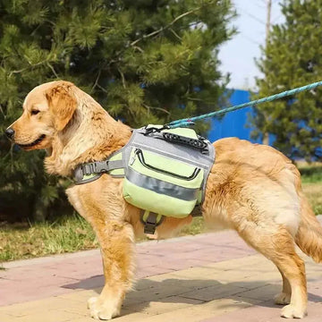 heavy-duty nylon dog backpack | waterproof pet carrier for hiking | adjustable straps for outdoor use | energy saving