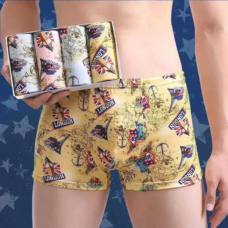 Men's Boxer Briefs 4-Pack - Breathable Seamless Athletic Underwear Meifu Market