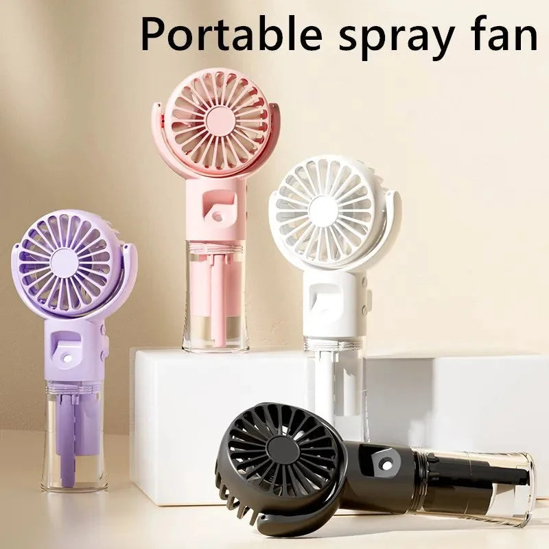 portable handheld spray fan | 4-speed mist fan | usb charging mini fan | energy saving