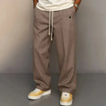 Buttons Comfortable Straight Drawstring Casual Pants - Meifu Market