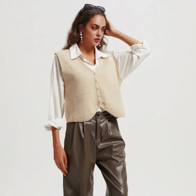 wool blend cardigan | cropped knit sweater | vintage button front | energy saving