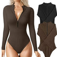 seamless shapewear jumpsuit | long sleeve bodysuit for women | slimming romper with zipper | energy saving