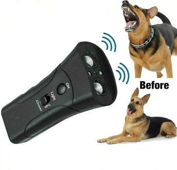 Dog Ultrasonic Bark Control Device - 3-in-1 Anti Barking Training Tool