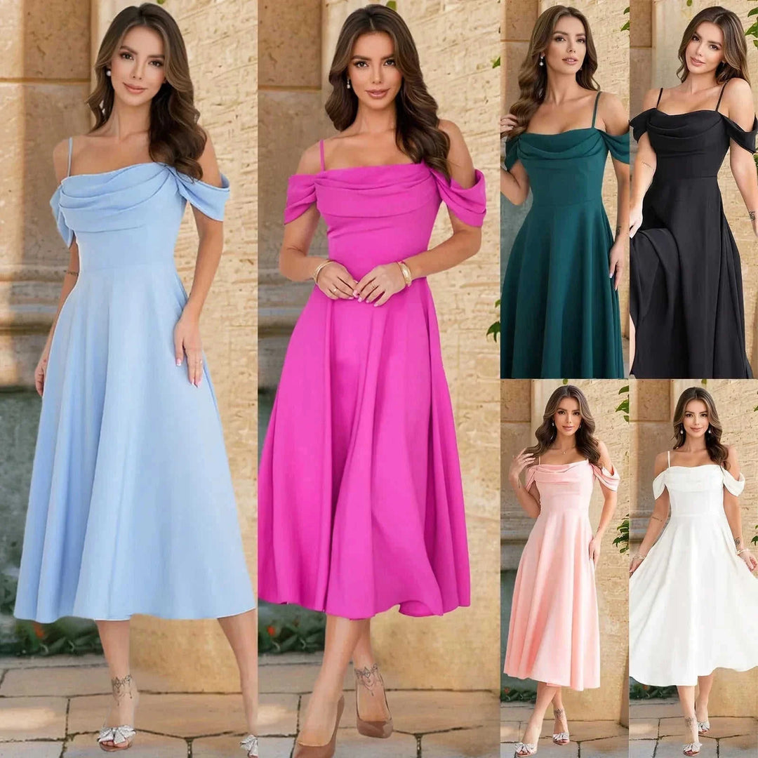 sexy pleated dress for women | sling slim fit dress | elegant temperament dress | energy saving