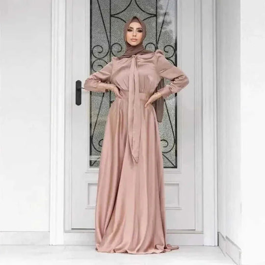 long sleeve maxi dress | breathable cotton hijab dress | plus size modest fashion | ultrasonic cleaning