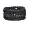 braided leather bracelet for men | vintage charm wood beads | adjustable wrap wristband | ultrasonic cleaning