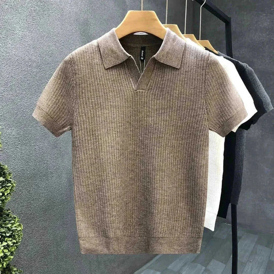 lightweight cotton polo shirt | breathable summer knitwear | office casual wear | energy saving