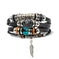 genuine leather bracelet | adjustable leather cord | turquoise beaded bracelet | energy saving